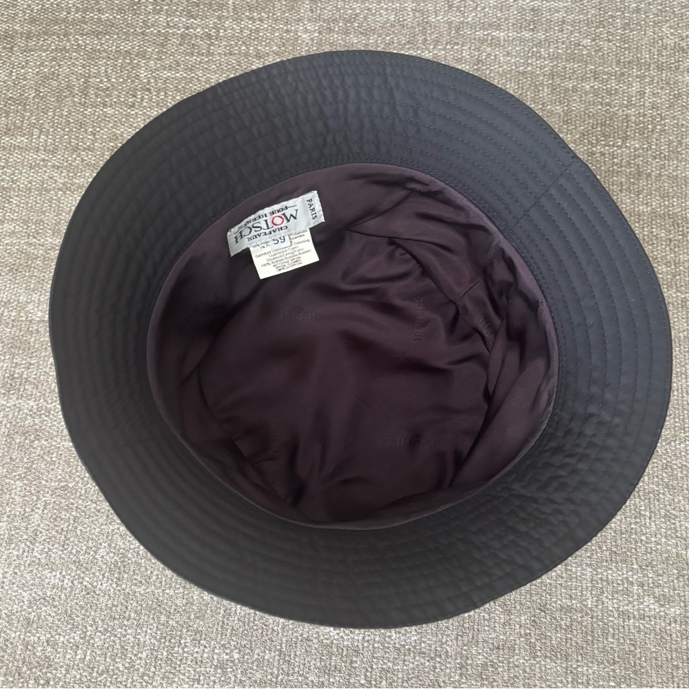 ✨HERMES Black Bucket Hat CHAPEAUX MOTSCH SZ 59 Zip Top Excellent Condition RARE! - Picture 12 of 13